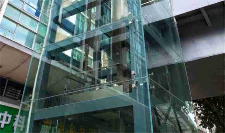 glass elevator 12mm clear tempered +2.28PVB+12mm clear tempered glass