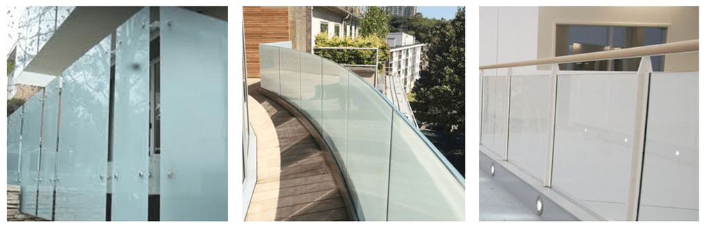milky white laminated glass balcony railing