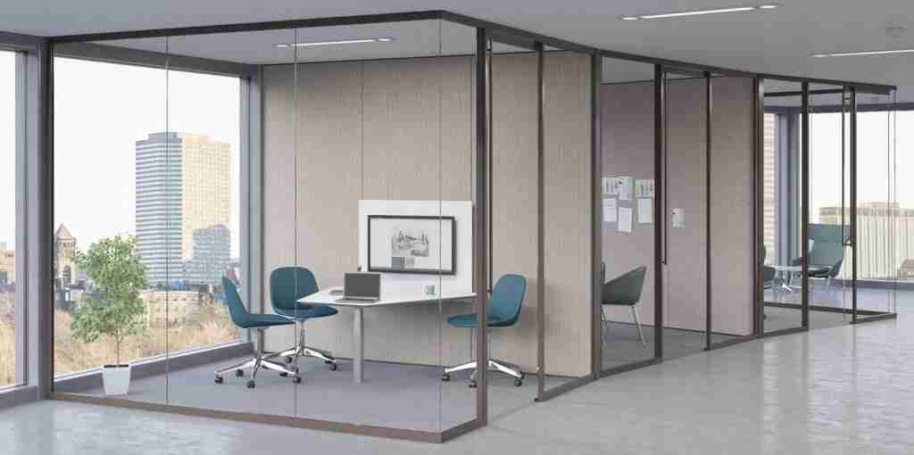 pvb laminated acoustic commercial glass partitions