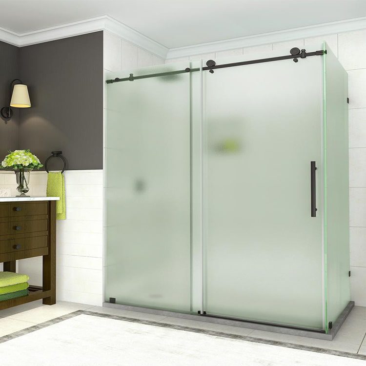 Frosted opaque glass shower screen