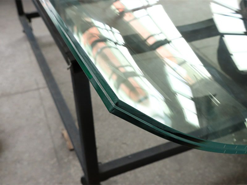 vidrio templado doblado para pared de vidrio curvo