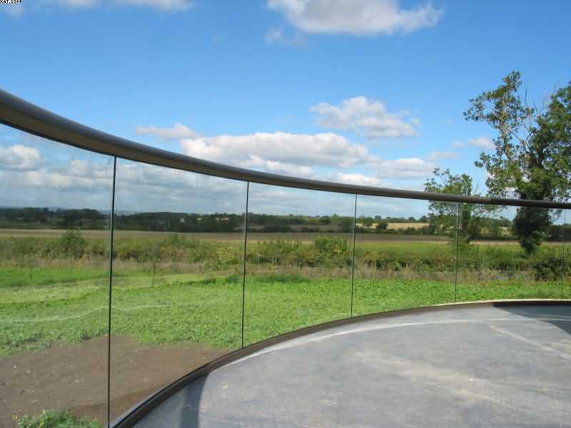 Balaustrada de varanda de vidro curvo de 15mm, fornecedores confiáveis de vidro curvo