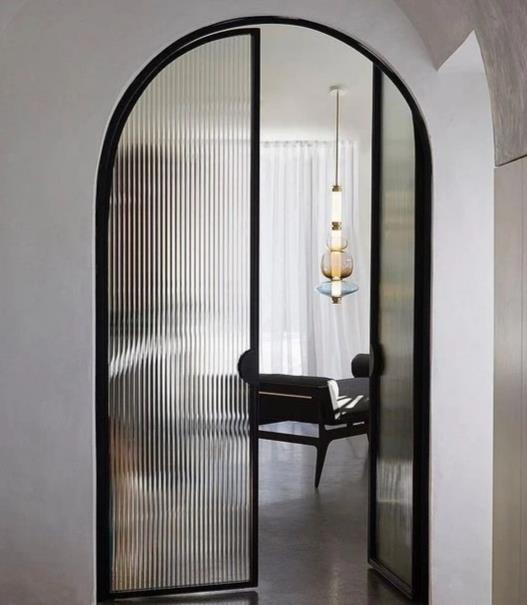 frosted laminated glass door