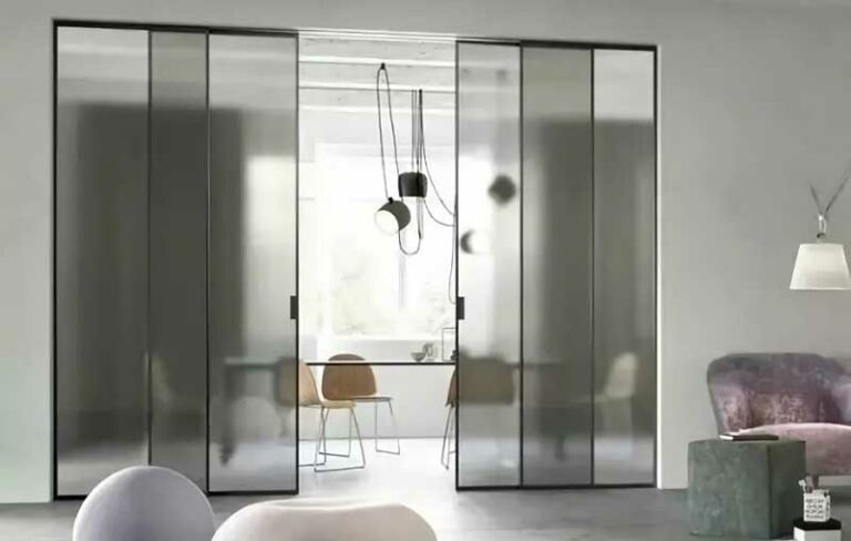 frosted laminated glass door