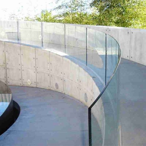 curved toughened glass railing